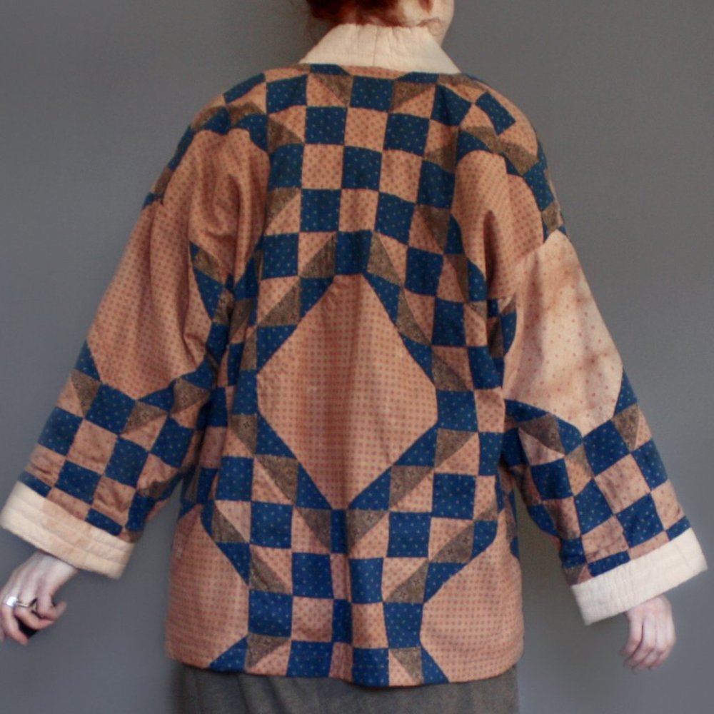 HANDMADE Highland Foundry QUILT kimono coat jacket - Picture 4 of 12